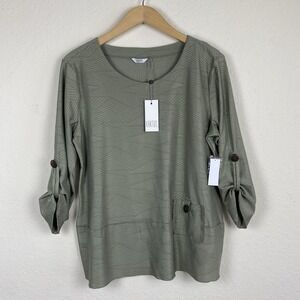 Kaktus XL Artsy Tunic Top Lagenlook Green Abstract Wearable Art